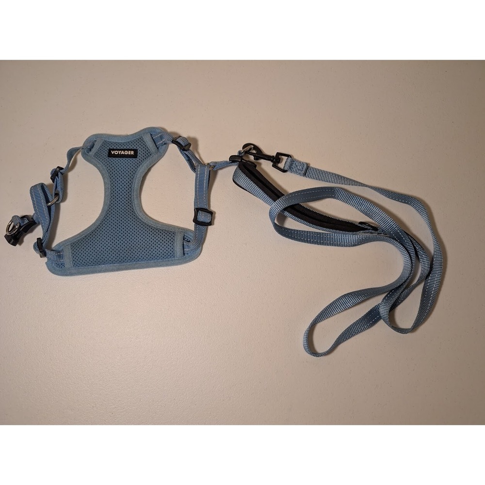 Voyager Adjustable Dog Harness & Leash Set - Blue Mesh, Small/Medium - Picture 1 of 2